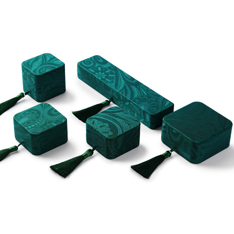 Dark Green Jewelry Storage Box - Classic Home Organizer for Rings, Necklaces, Bracelets