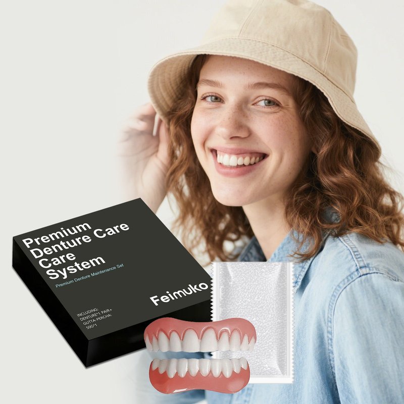 Dental Prosthesis Set - Resin Teeth Cap with Adhesive