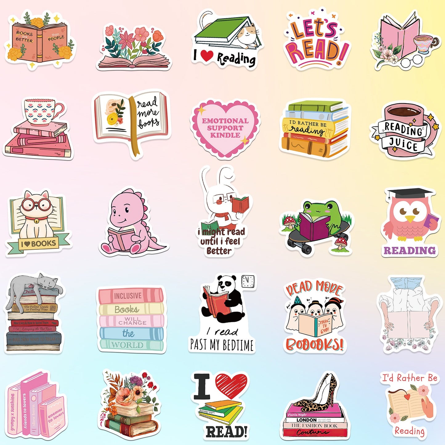 324Pcs Book Stickers - Aesthetic Vinyl Decals for Laptops & Water Bottles