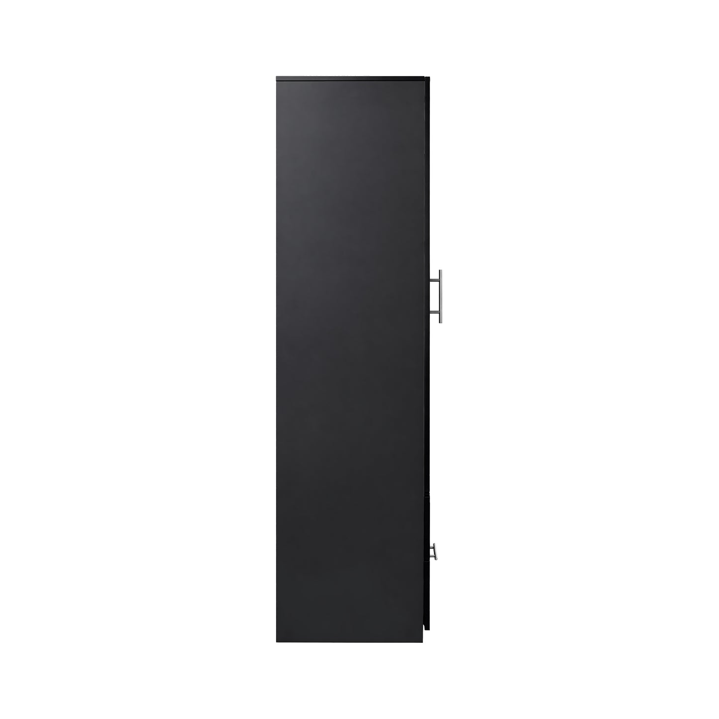 Tall Kitchen Storage Cabinet with 1 Door & 2 Drawers - Black