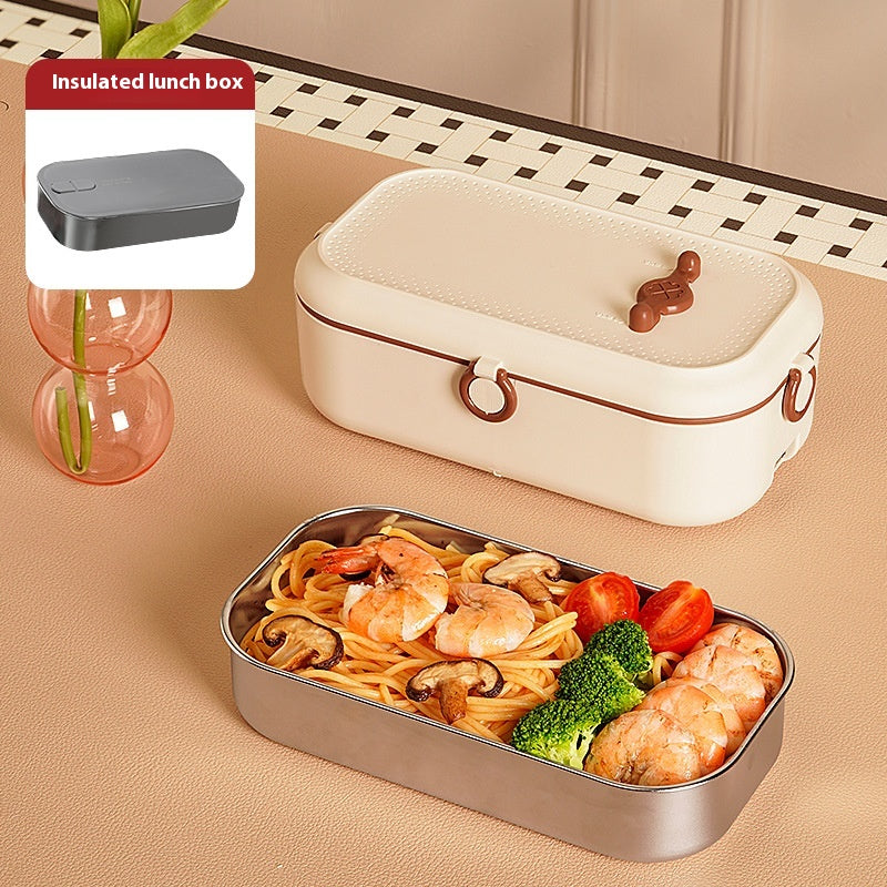 Electric Heated Lunch Box with Insulation and Stainless Steel Container