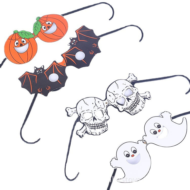 Halloween Paper Glasses Set - Bat Pumpkin Skull Ghost Trick or Treat Costume Accessories
