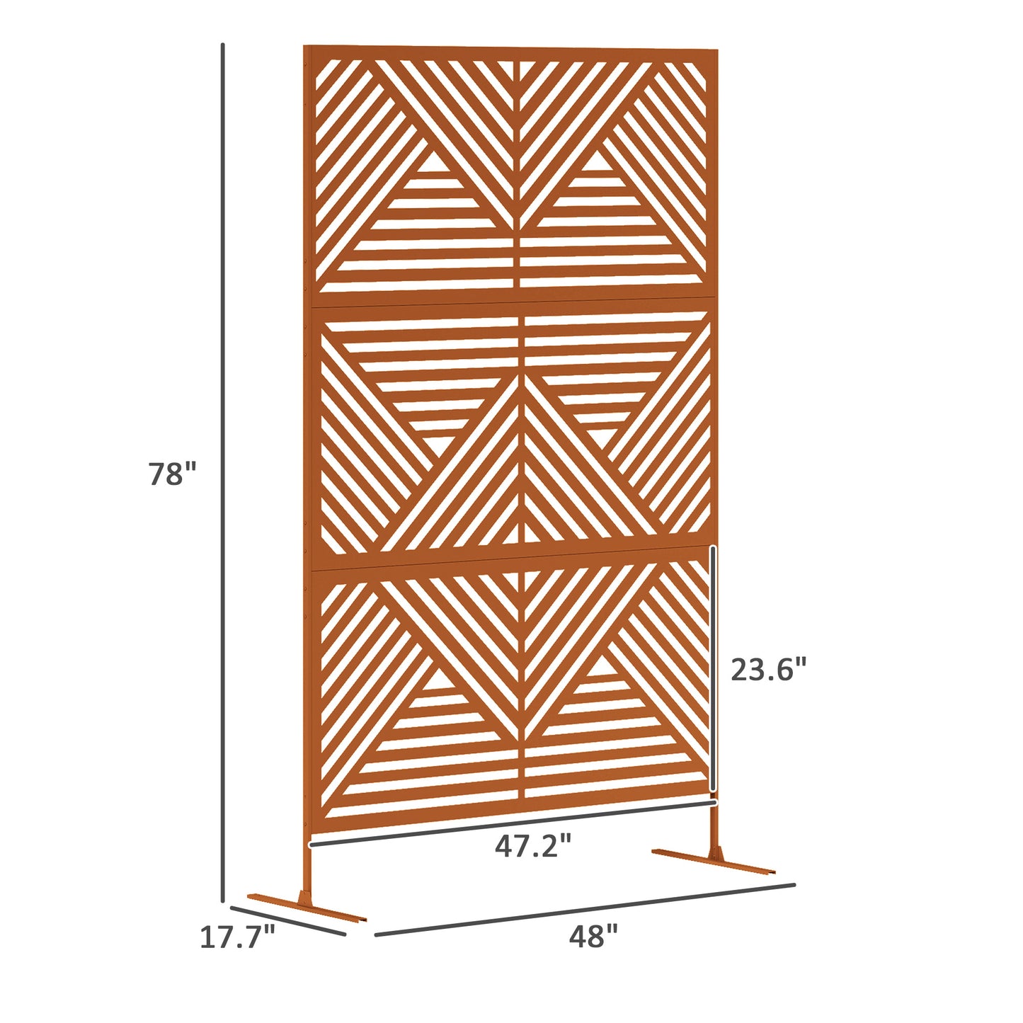 Outdoor Privacy Screen with Trellis - Rhombus Brown, 48" x 78"