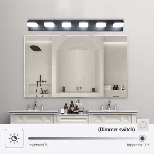 Modern Black LED Makeup Mirror Wall Light Fixture for Bathroom & Vanity