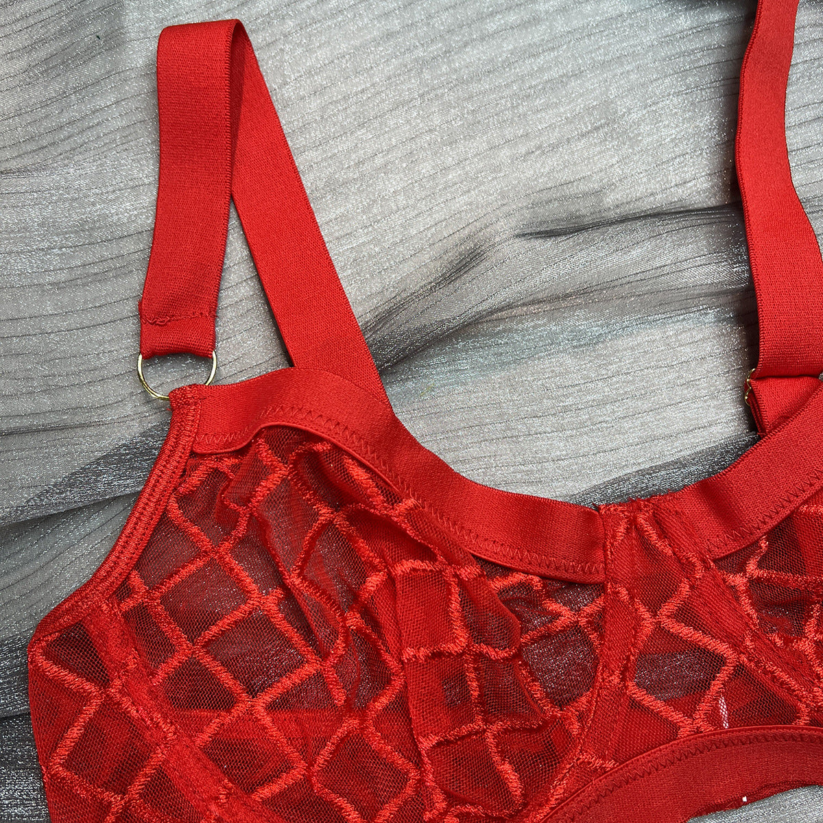 Women’s Mesh See-Through Underwear Set - Comfortable 3-Piece Lingerie
