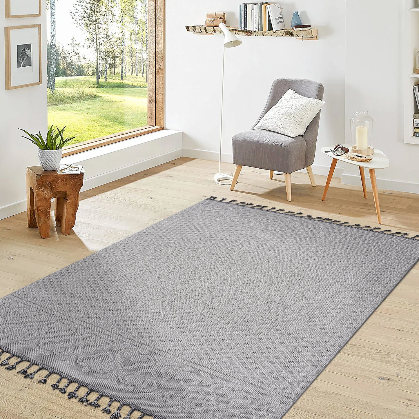 Guros C Ollection 6X9 White Ivory Medallion Indoor Outdoor Area Rug