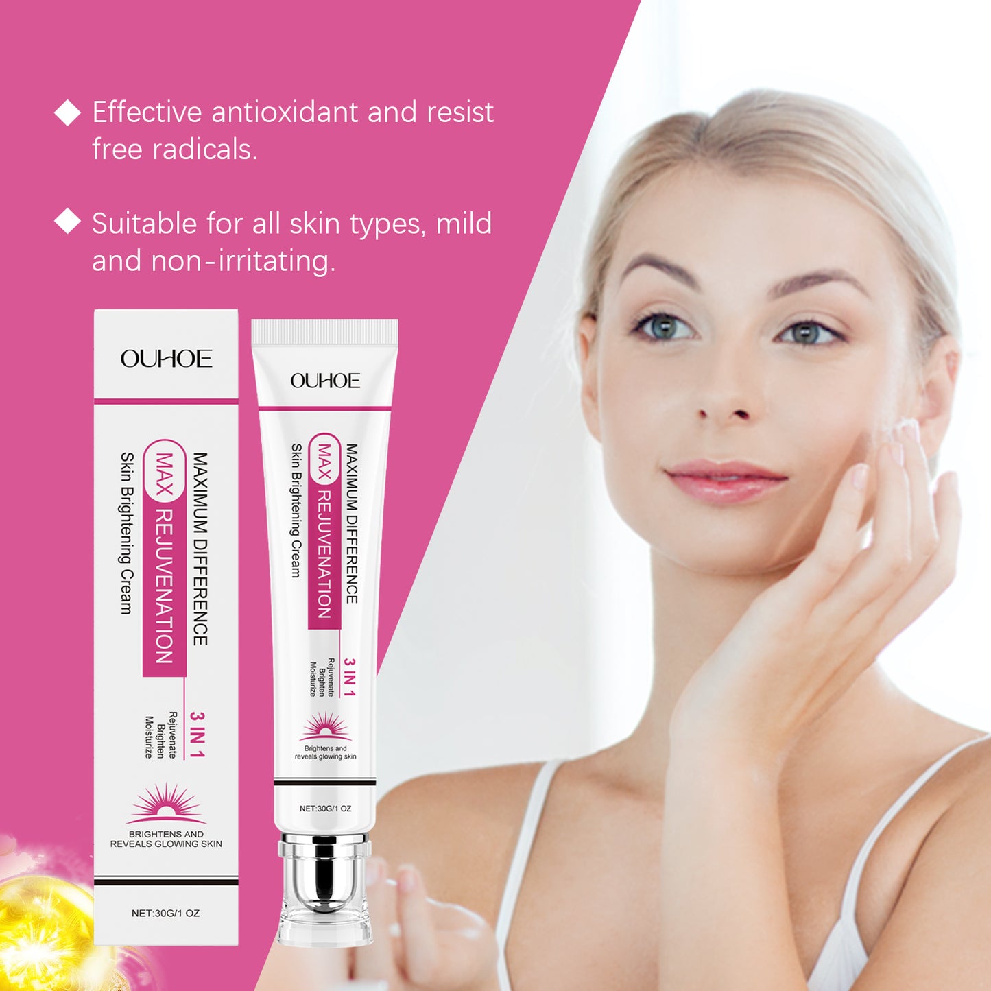 Brightening Facial Cream with Vitamin C & Hyaluronic Acid - 30g
