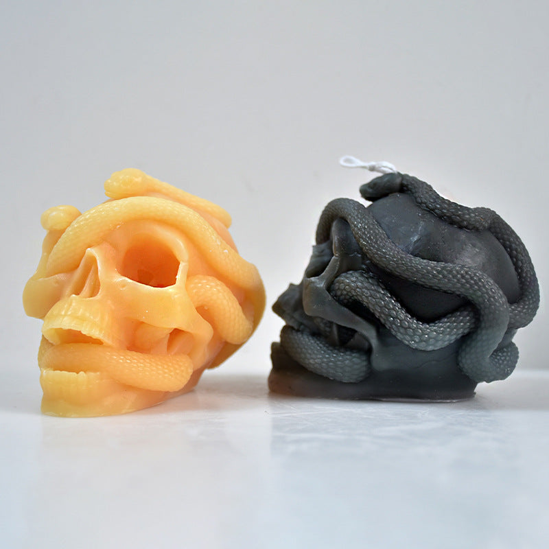 Skull Candle Mold Silicone DIY Halloween Decoration, Plaster Craft