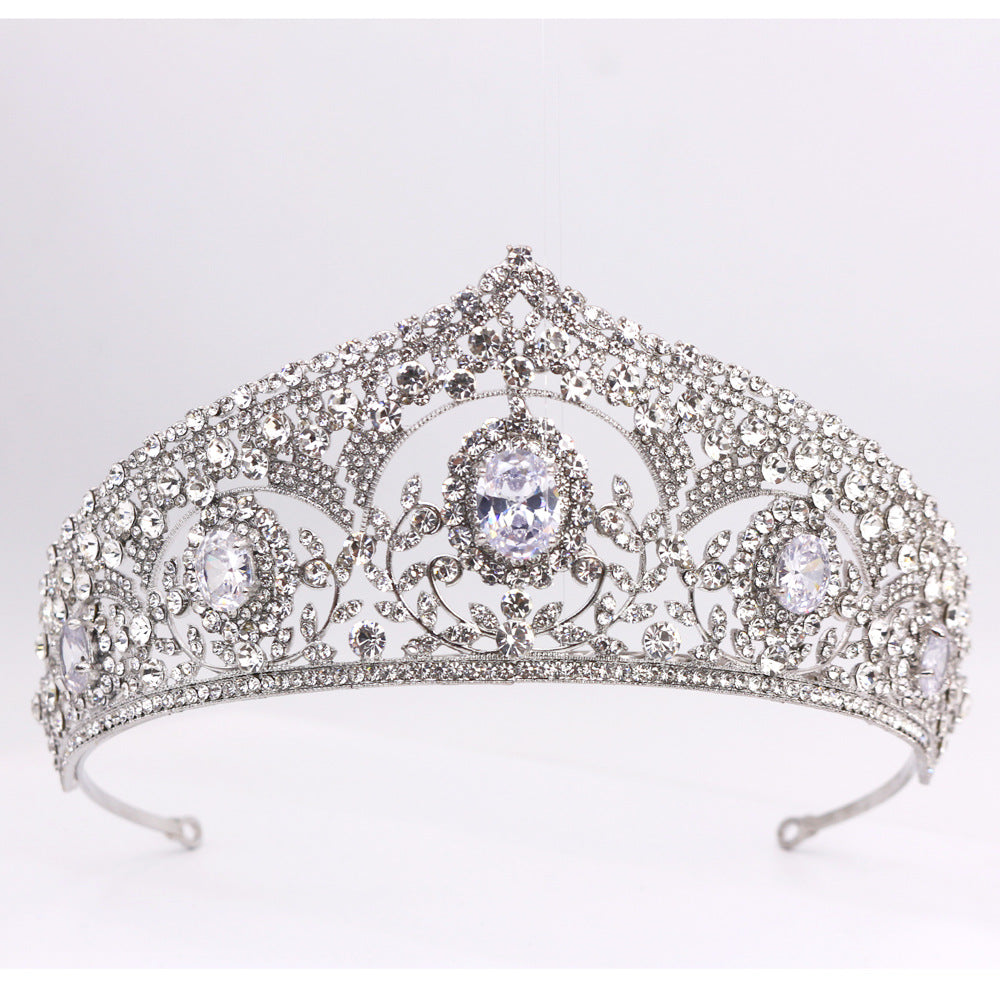 Bride Crown Alloy Zircon Headpiece - White