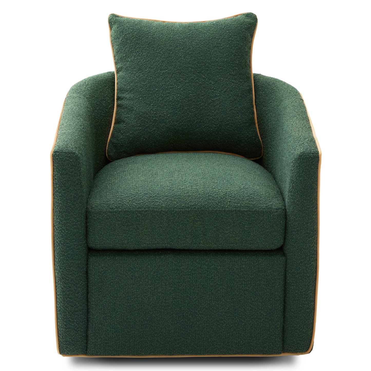 Swivel Accent Chair - Upholstered Barrel Sofa for Living Room - Green