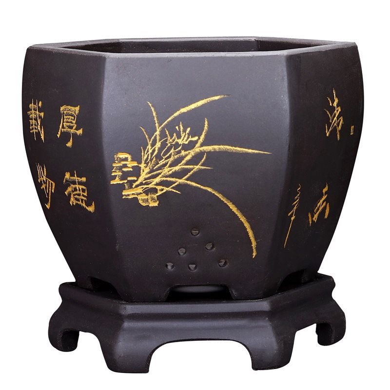 Hexagonal Large Ceramic Flowerpot for Home Garden Indoor Outdoor