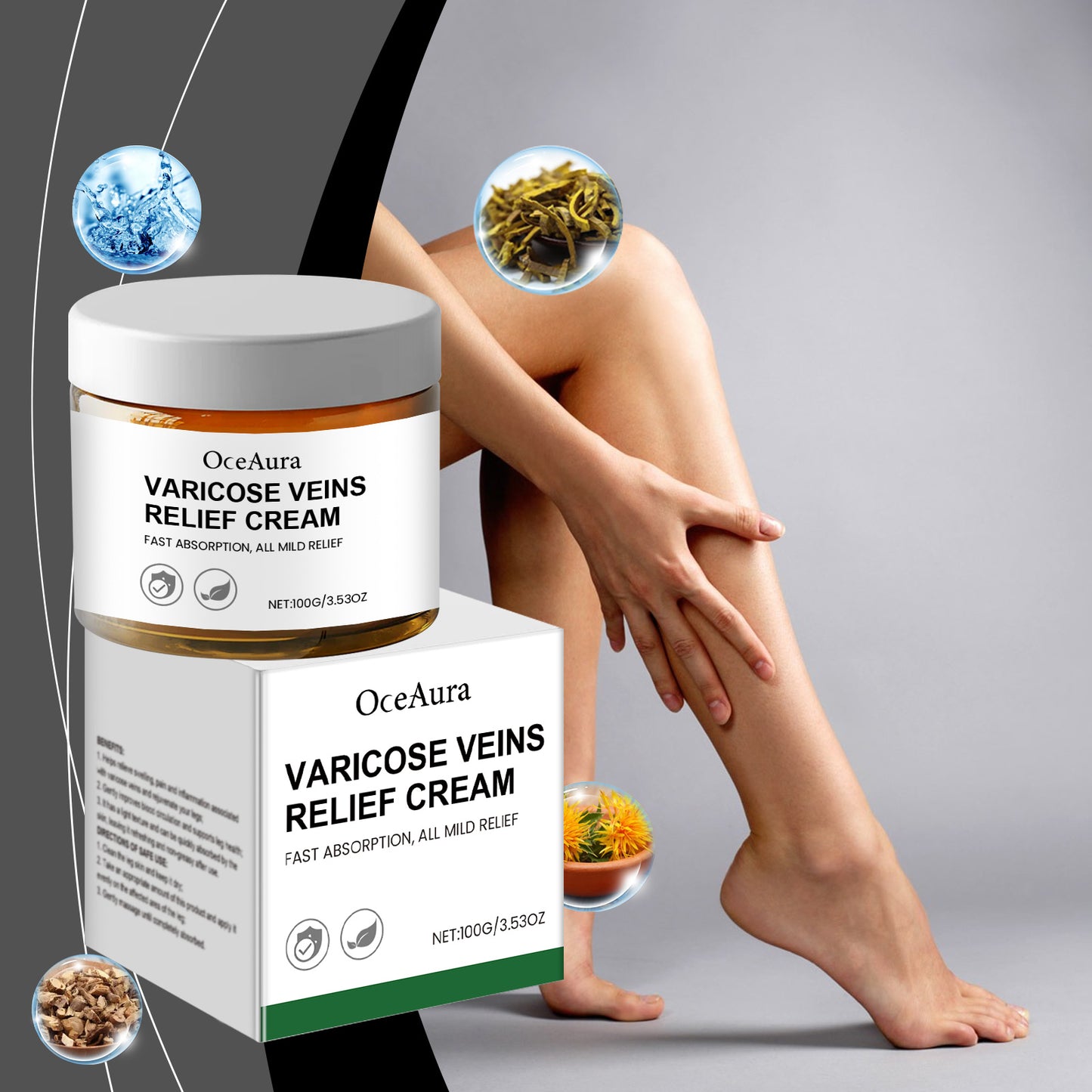 Leg Care Cream for Discomfort Relief - Soothing Topical Massage Lotion