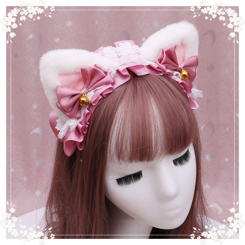 Lolita Cat Ear Headband with Lace - Hair Accessory