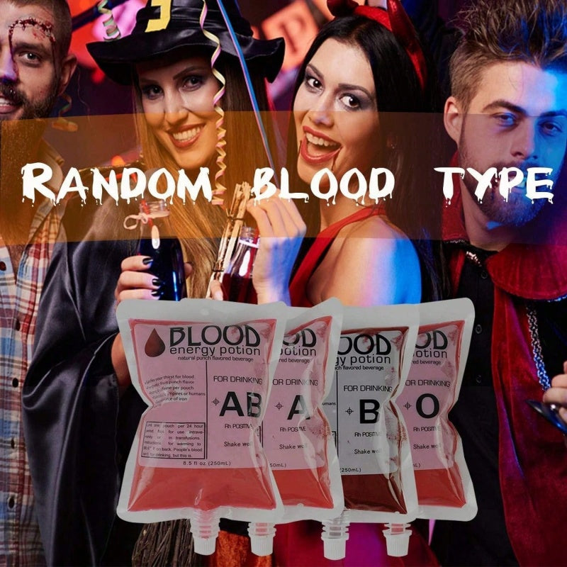 21-Pack Reusable Halloween Blood Drink Bags with Funnels