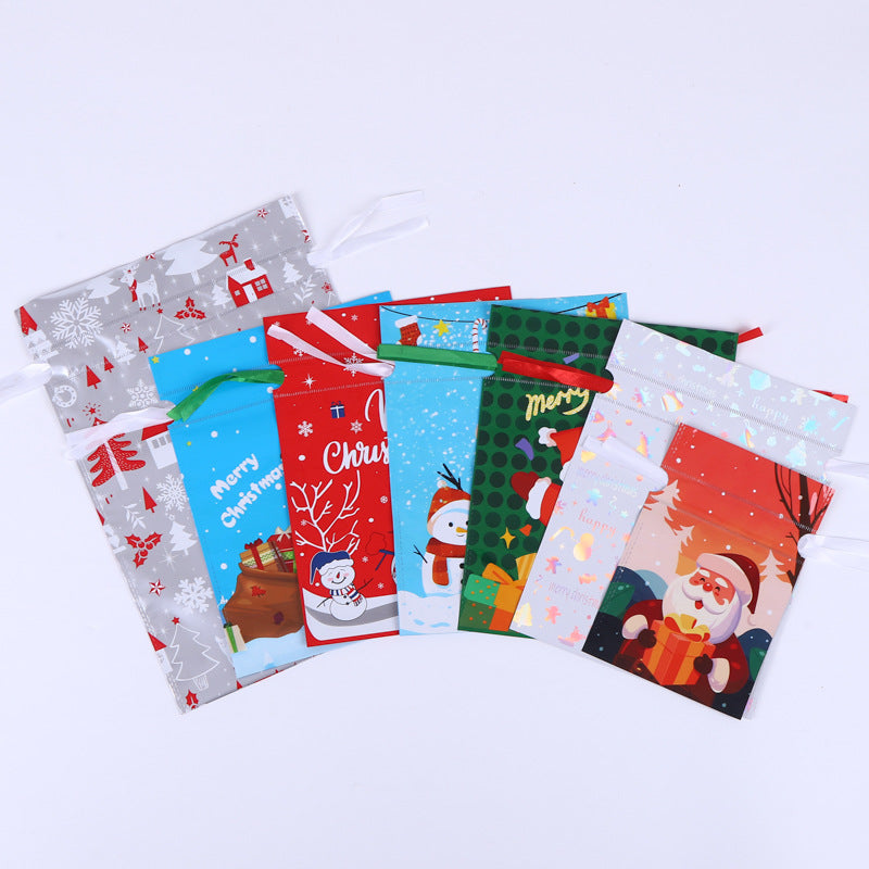 Festive Aluminum Foil Gift Bags for Christmas & New Year Party Packaging