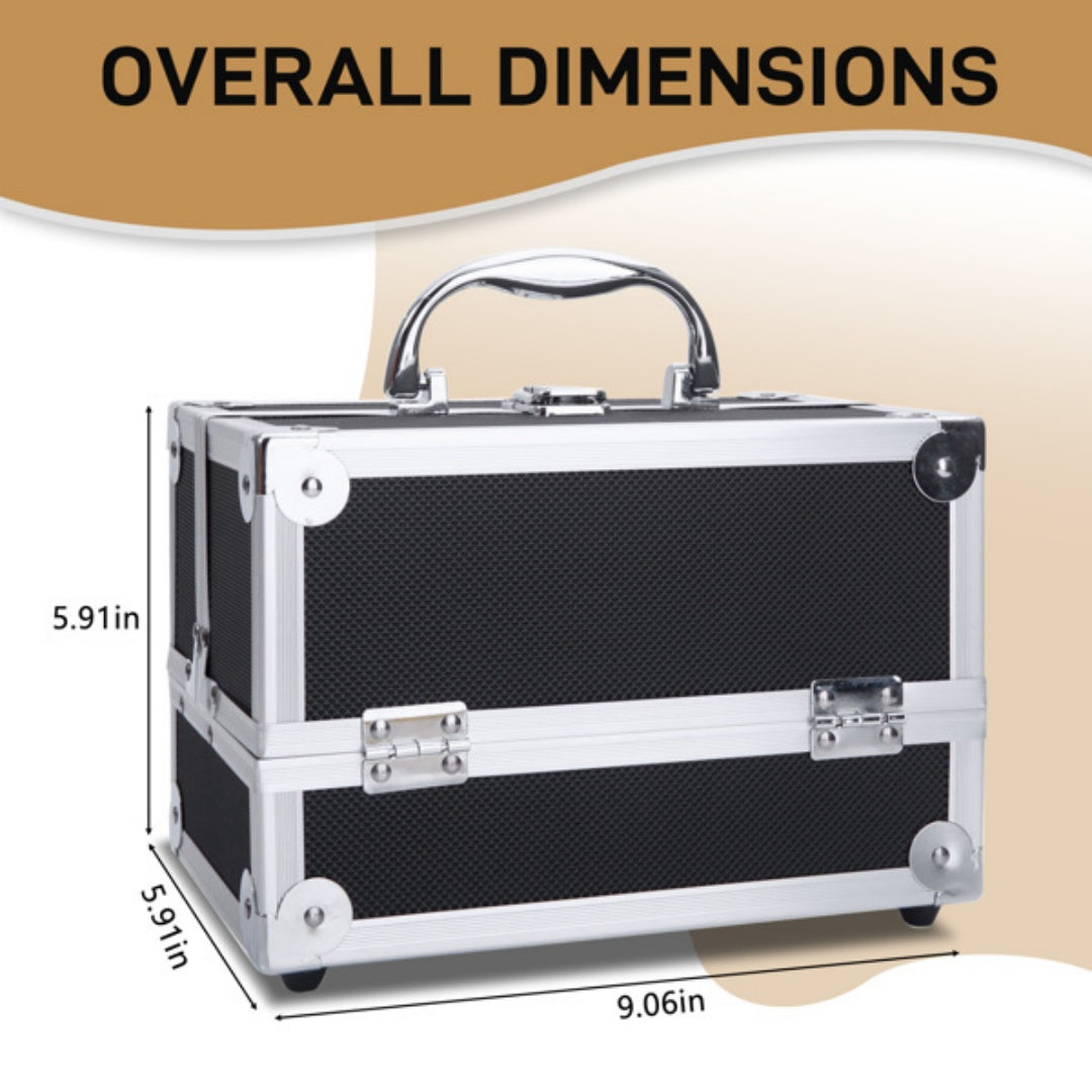 Portable Makeup Storage Bag with Mirror & Jewelry Compartment