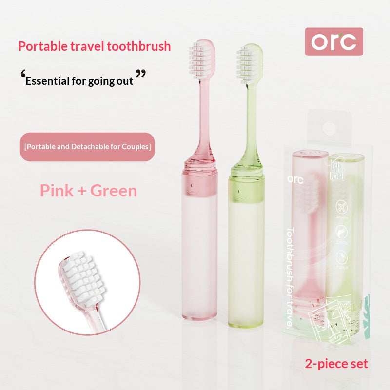 Portable Toothbrush Head Set - Soft Bristle, Travel-Friendly, 2 Pack