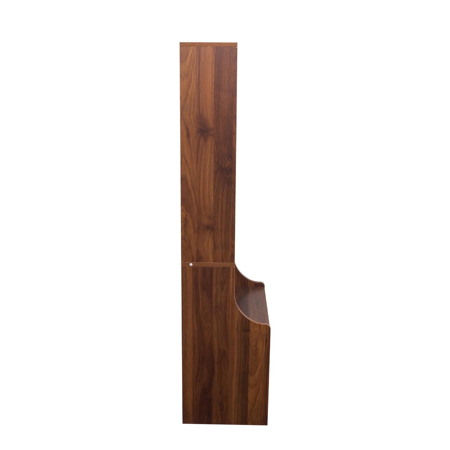 Night Stand with Bookshelf and 2 Storage Drawers - Walnut