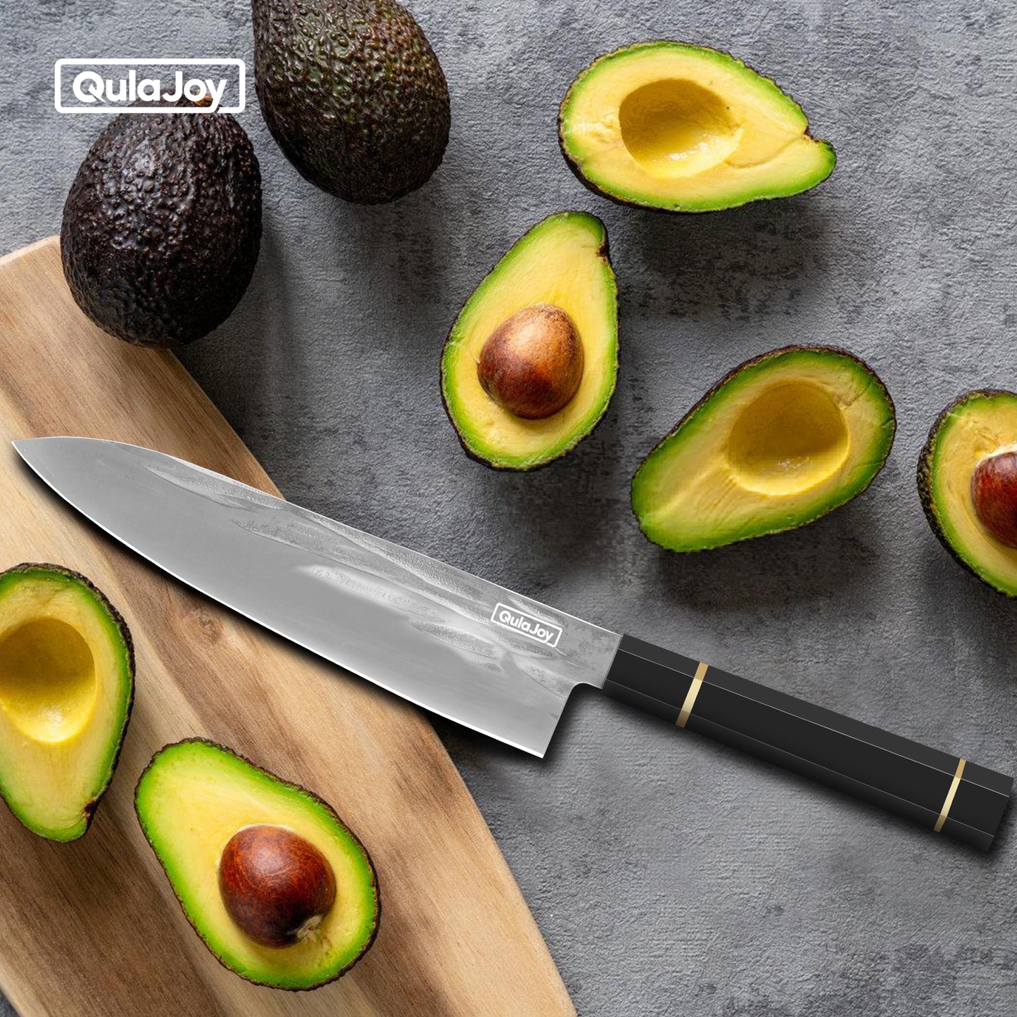 8-Inch Hand Forged Chef Knife - Swedish Sandvik Steel, Octagonal Handle