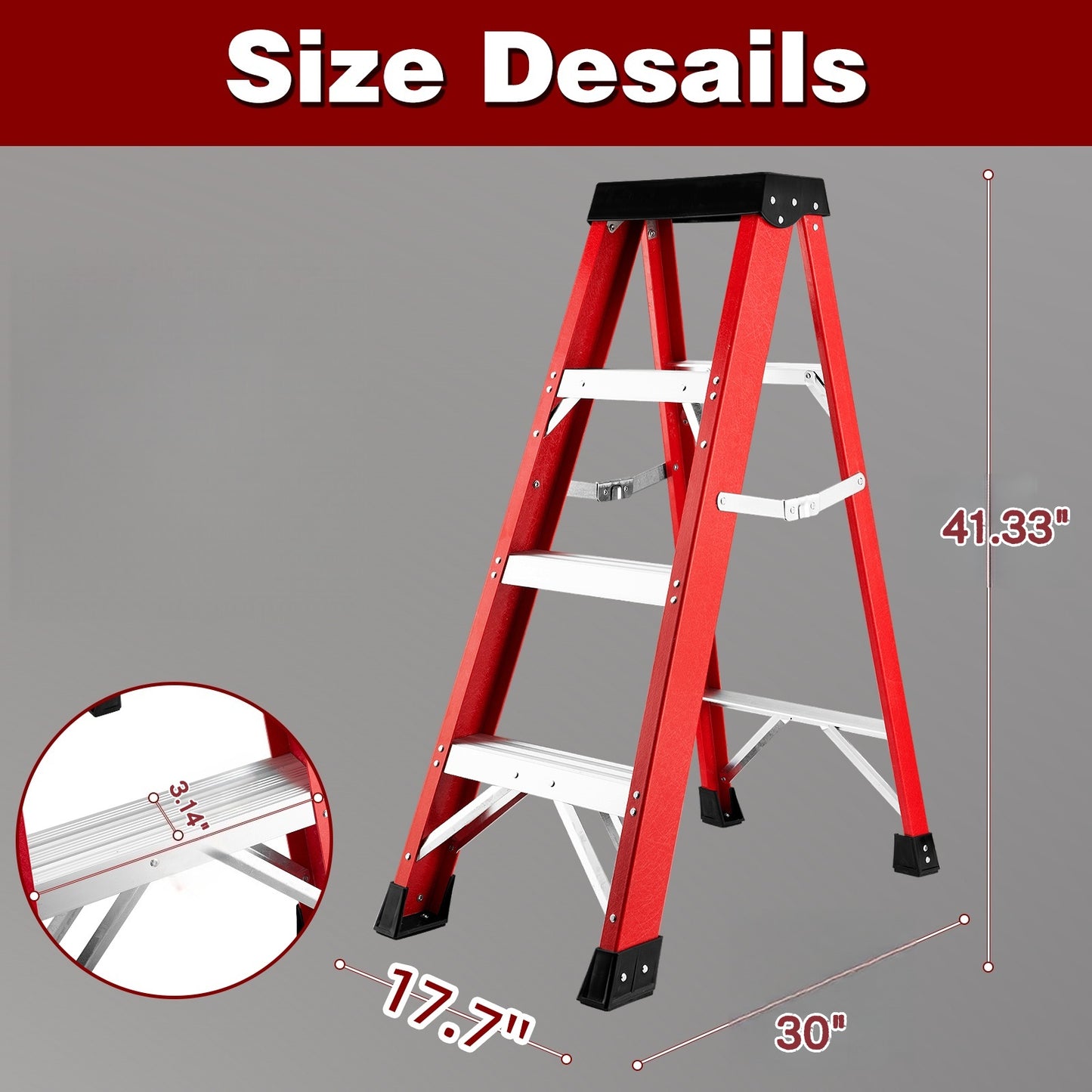 Fiberglass Ladder, Single-sided Stepladder For Electrical Engineering