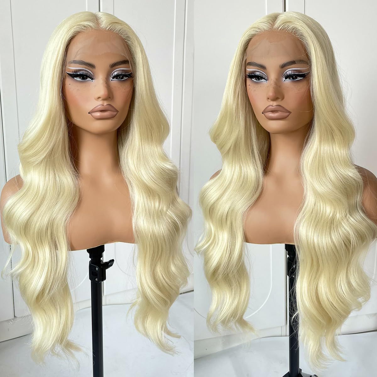 Long Curly Wig with Lace Front Cap for Women - Heat-Resistant Synthetic Hair