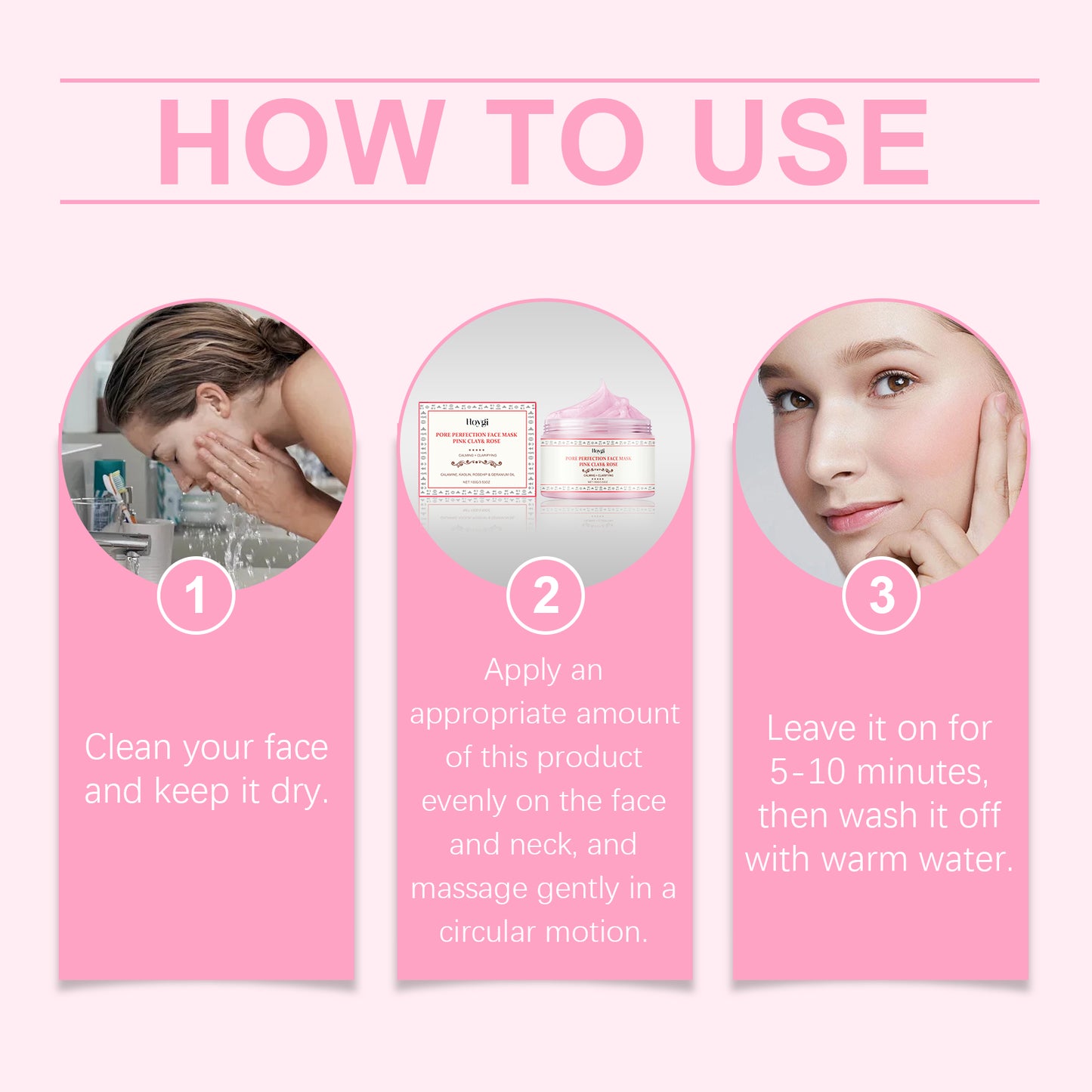Rose Clay Face Mask - Deep Pore Cleansing & Hydrating Facial Treatment