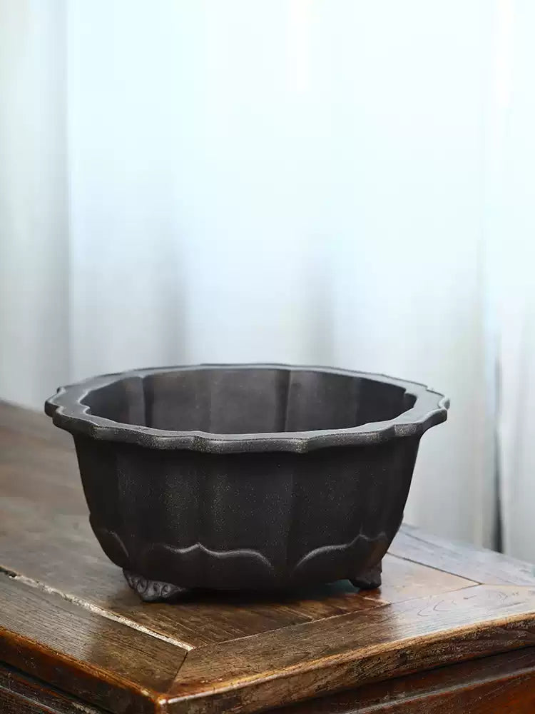 Large Antique Bronze Clay Floor-standing Flower Pot for Plants & Flowers