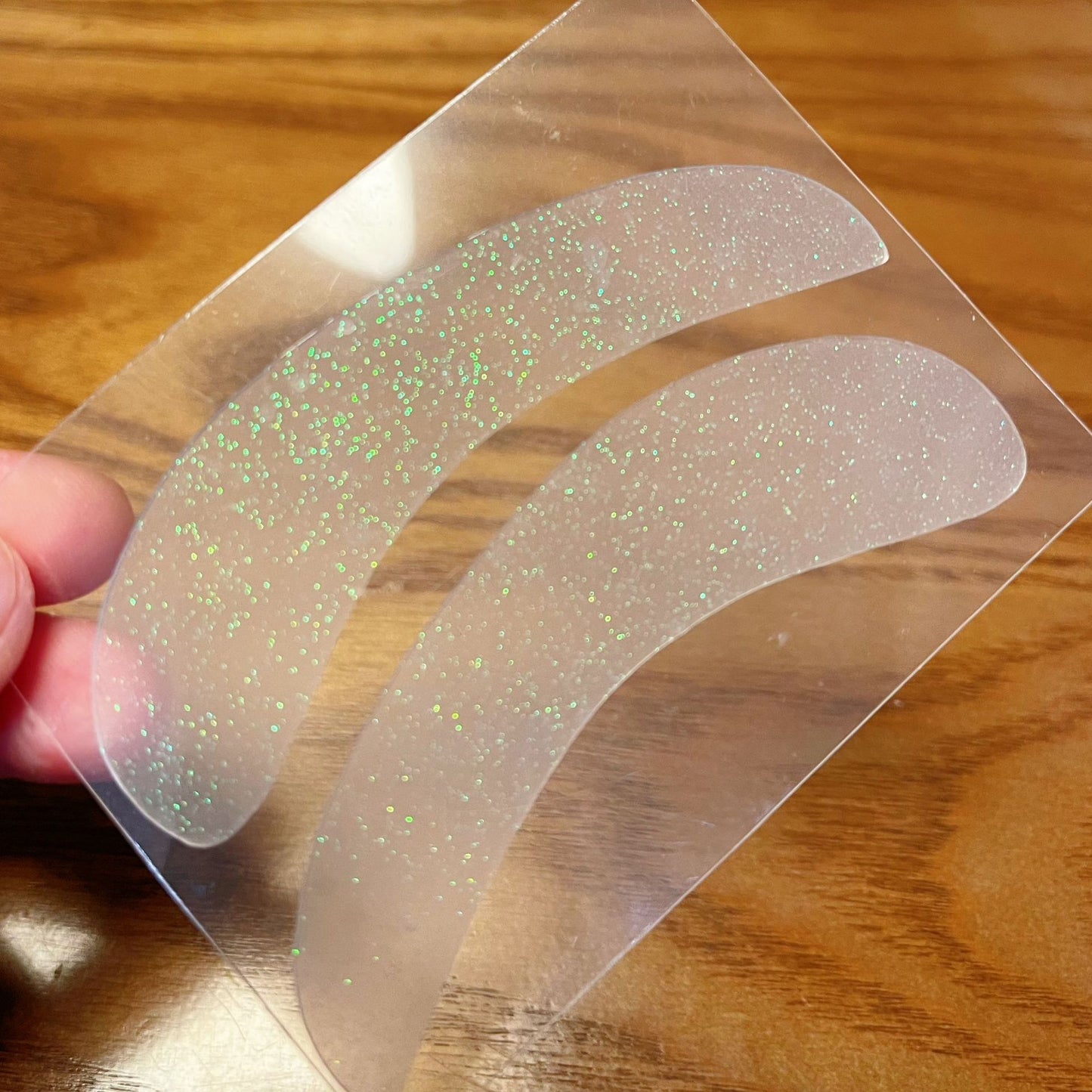Reusable Eyelash Grafting Isolation Eye Patch Pair - Black & Transparent Sequin