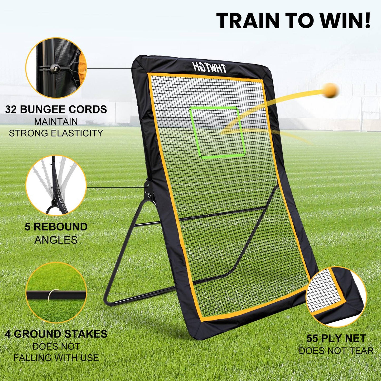 7x5 FT Volleyball & Lacrosse Rebounder Net - Adjustable Angles
