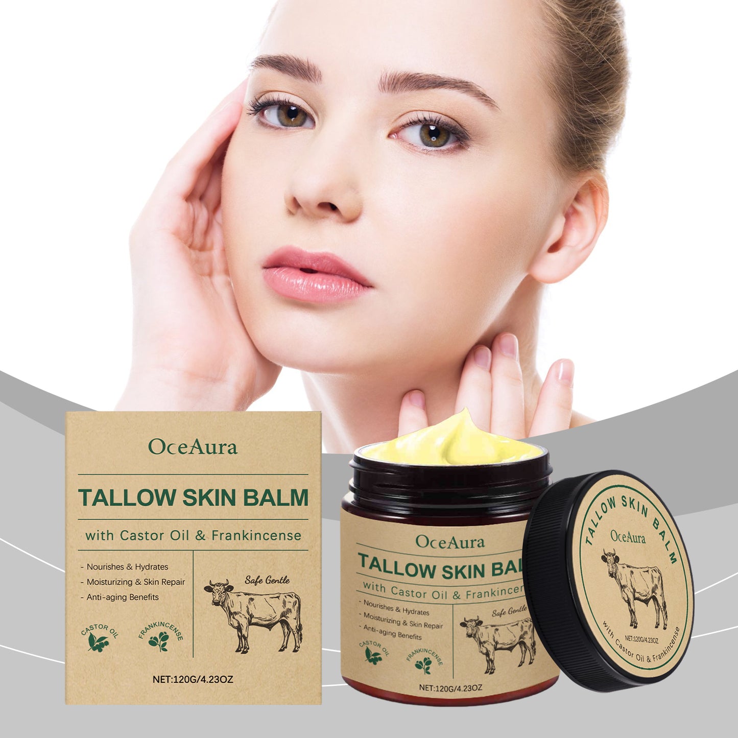 Deep Moisturizing Tallow Cream for Face and Body - Hydrating Skin Care
