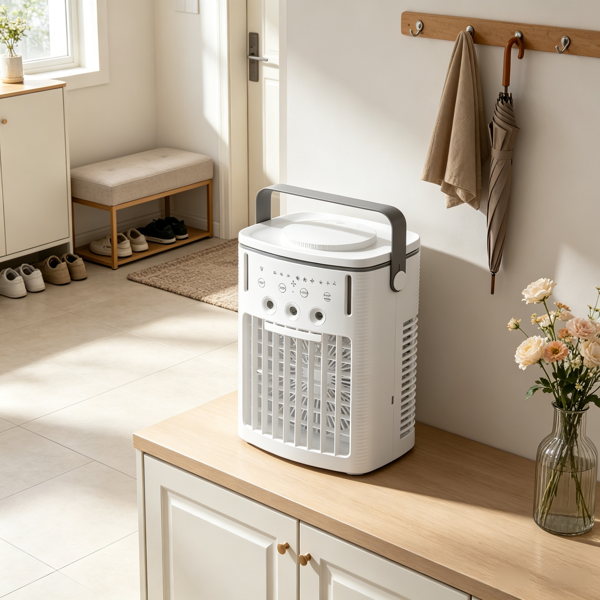 4-in-1 Portable Evaporative Air Cooler with Remote, 3-Speed & Timer