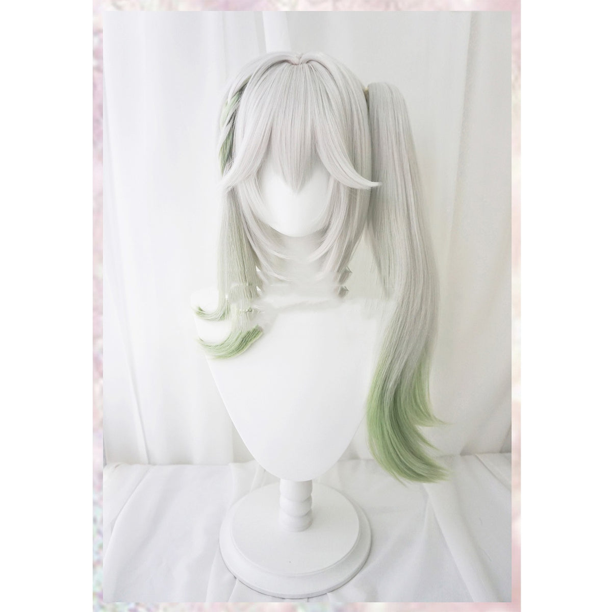 Green Gradient Simulation Cosplay Wig - Single Ponytail