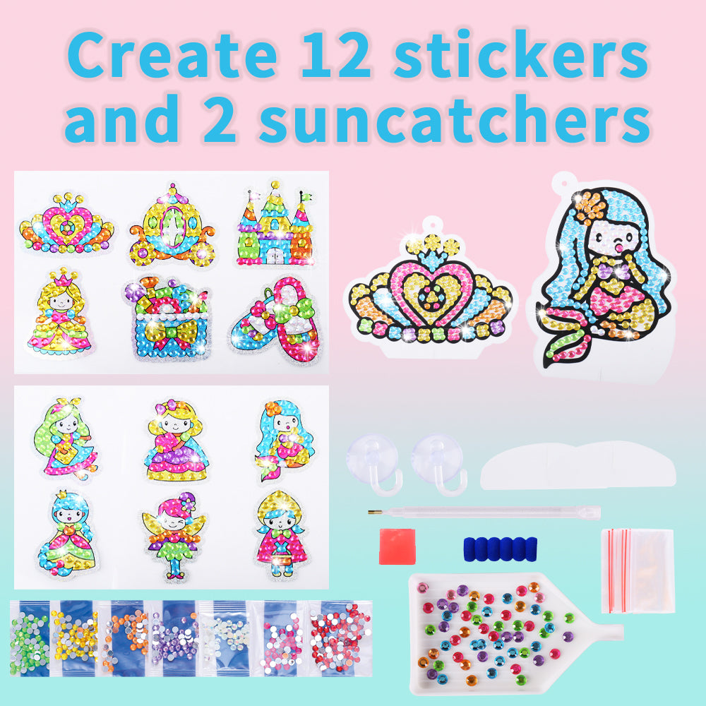 Kids Diamond Painting Sticker Set - 20cm x 20cm Framed Resin Art for Children