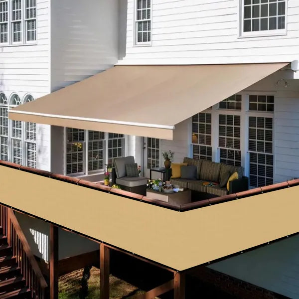3ft x 12ft Beige Sunshade Fence - Outdoor Heat-Insulating Shade
