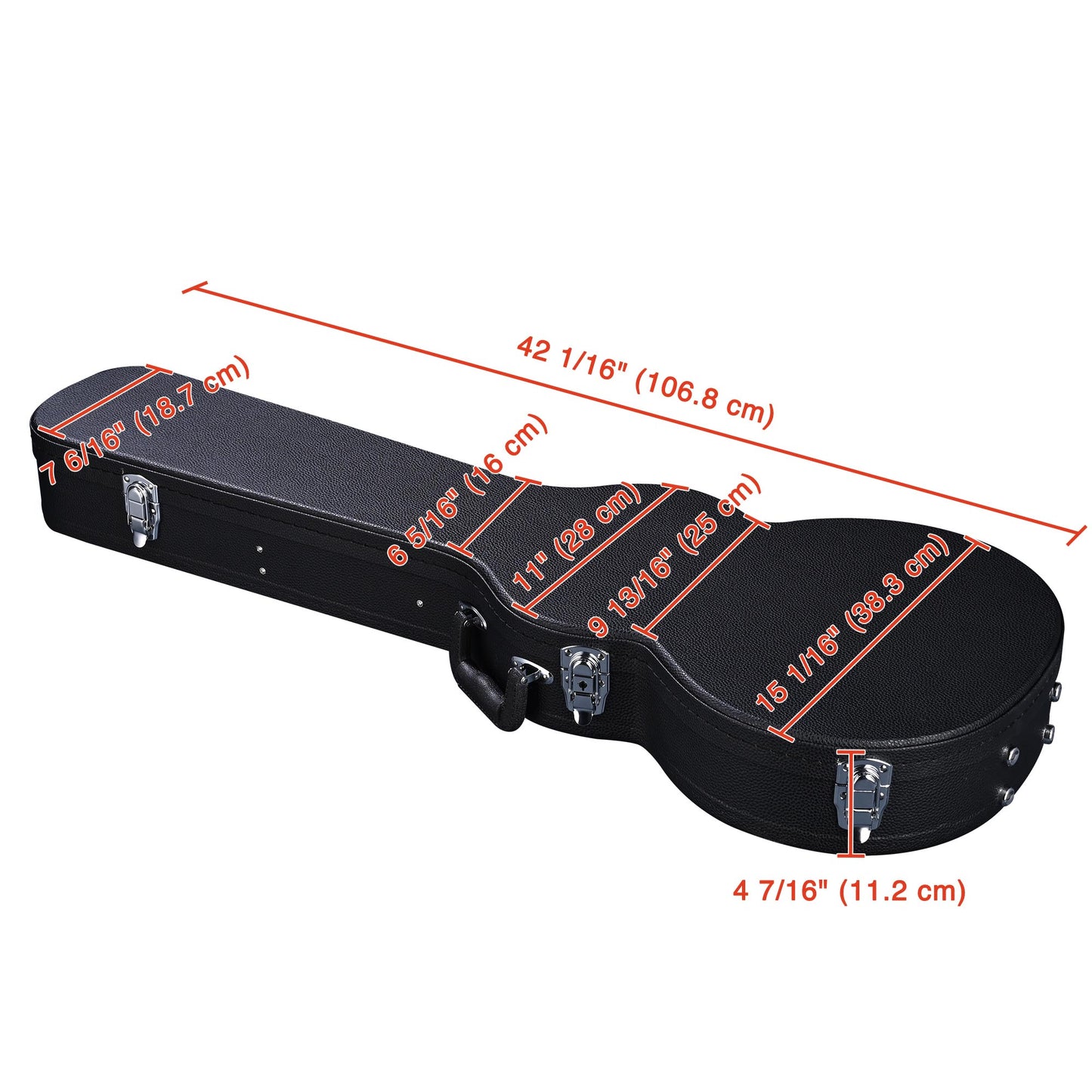Electric Guitar Case - Hard Plywood with PU Leather - Black