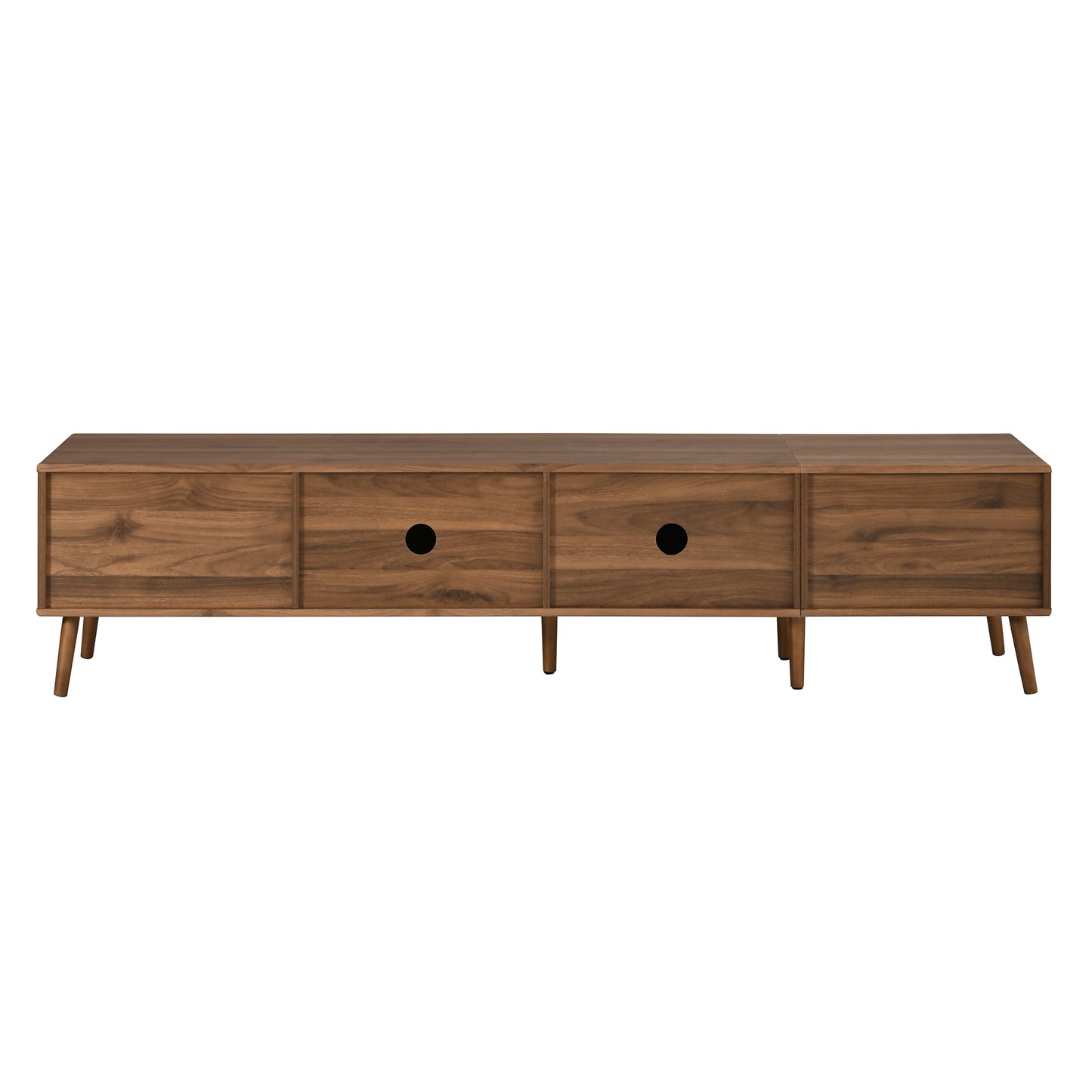 76" Modern Rattan TV Stand for TVs up to 85 Inches - Natural