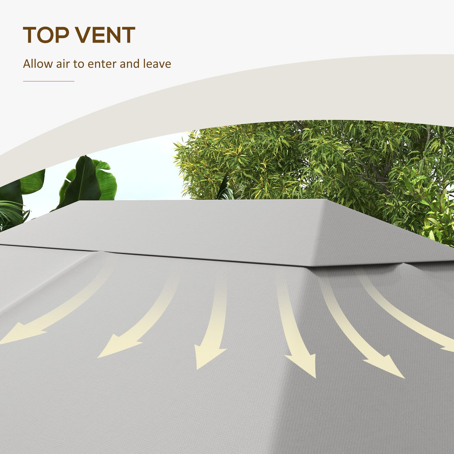 Replacement Canopy for 10' x 13' Gazebo - Light Gray