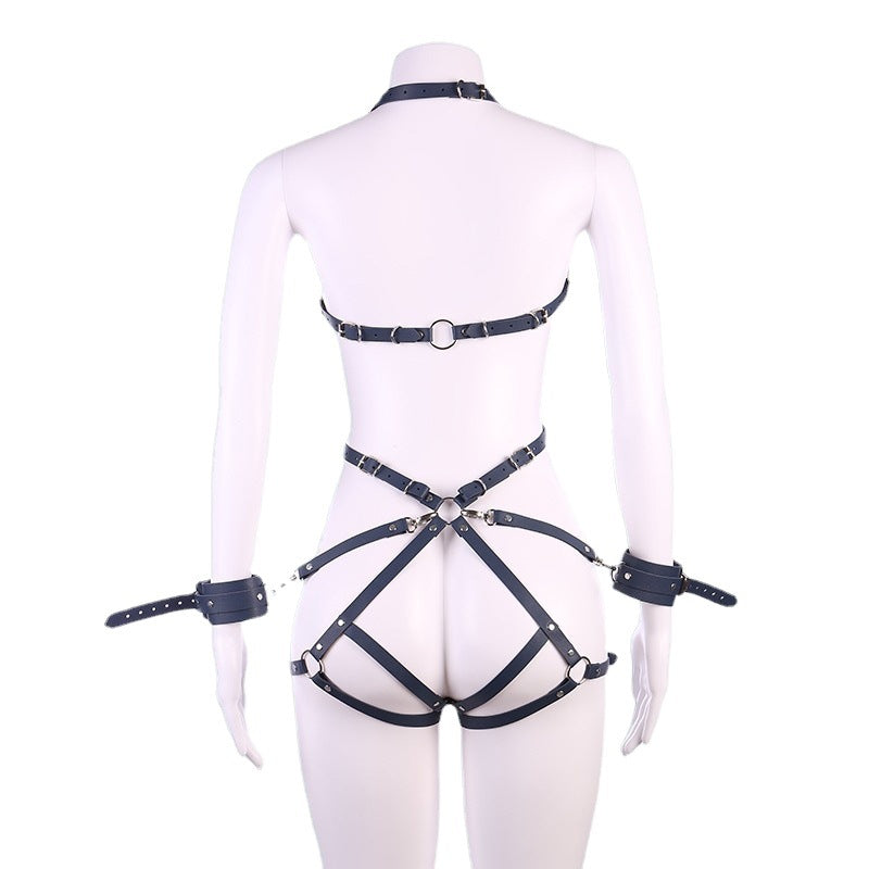 Reversible Leather Bondage Clothing for Women - Slim Fit Strap Design