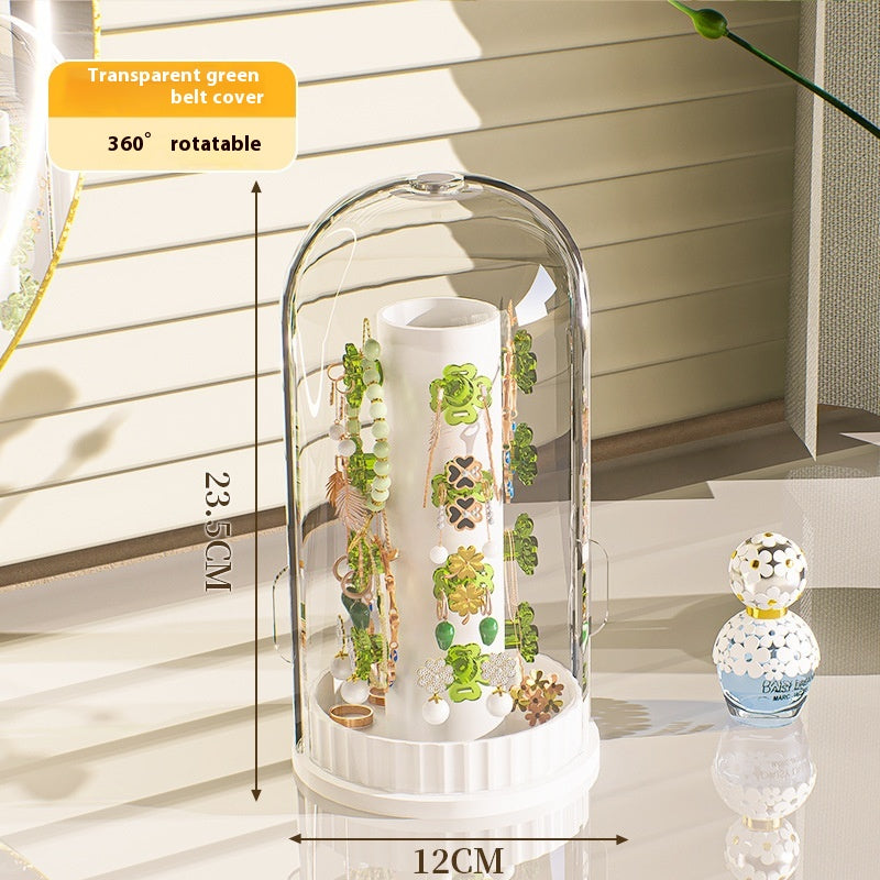 Large Capacity Jewelry Storage Box with Rotating Door - Clear or Colorful Variants