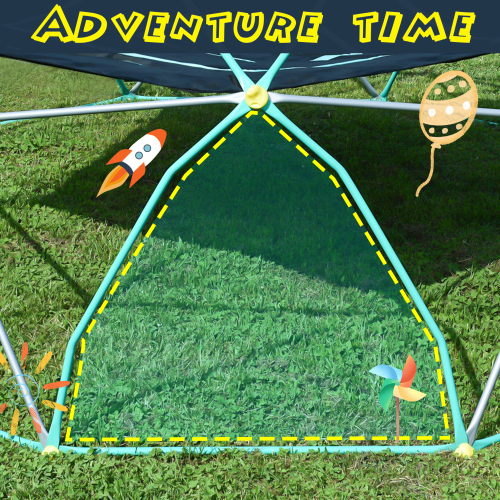 13-Foot Geometric Dome Climber Play Center for Kids - Green