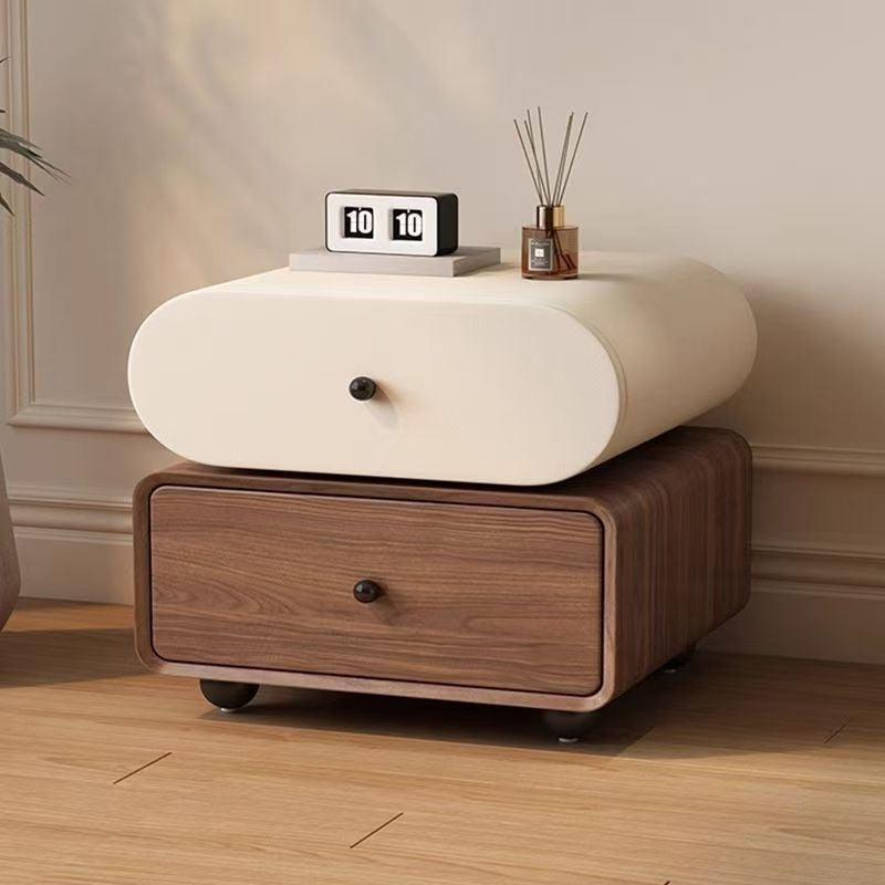 Luxury Solid Wood Bedside Table - Vintage Nightstand with Storage