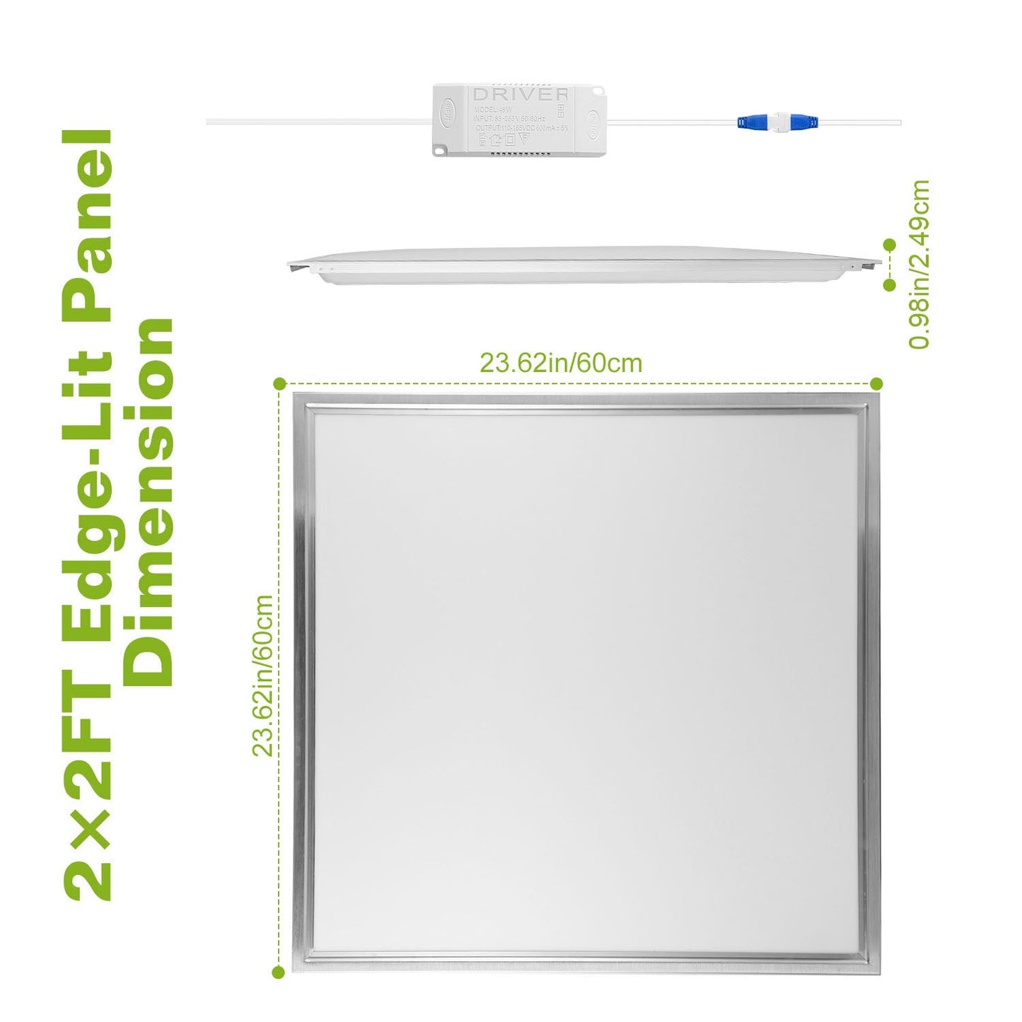 LED Panel Ceiling Light 2FT x 2FT Flat Flat Panel Light Modern Fixture