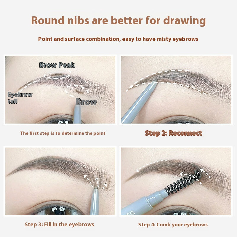Waterproof Natural Eyebrow Pencil Thin Head - Smudge-proof Makeup Tool
