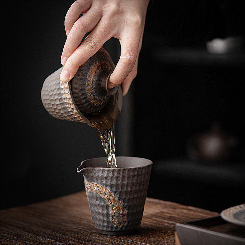 Vintage Ceramic Sancai Cup with Cover - Traditional Tea Drinkware