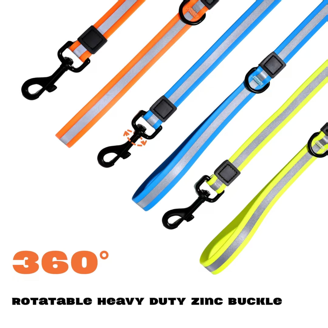 Reflective Pet Leash Set for Nighttime Safety - Waterproof & Durable