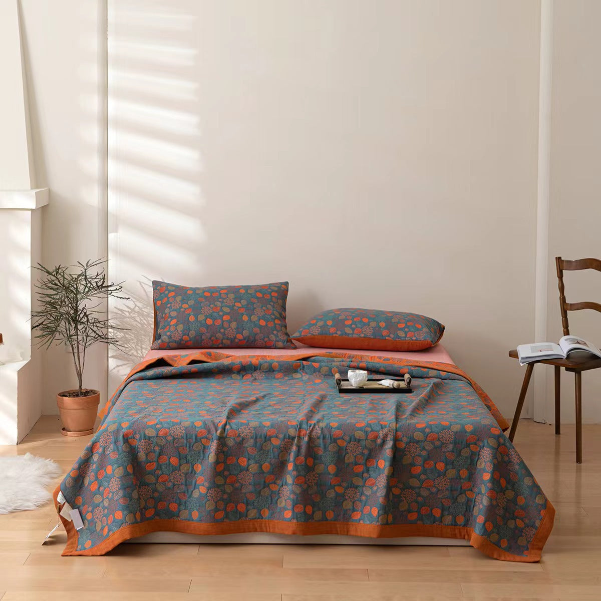 Cotton Three-Piece Gauze Cover Blanket Set - Light Luxury Bedding
