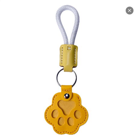 Pet Fur Memory Keepsake Leather Keychain for Dogs Cats Paw Design Memorial Gift