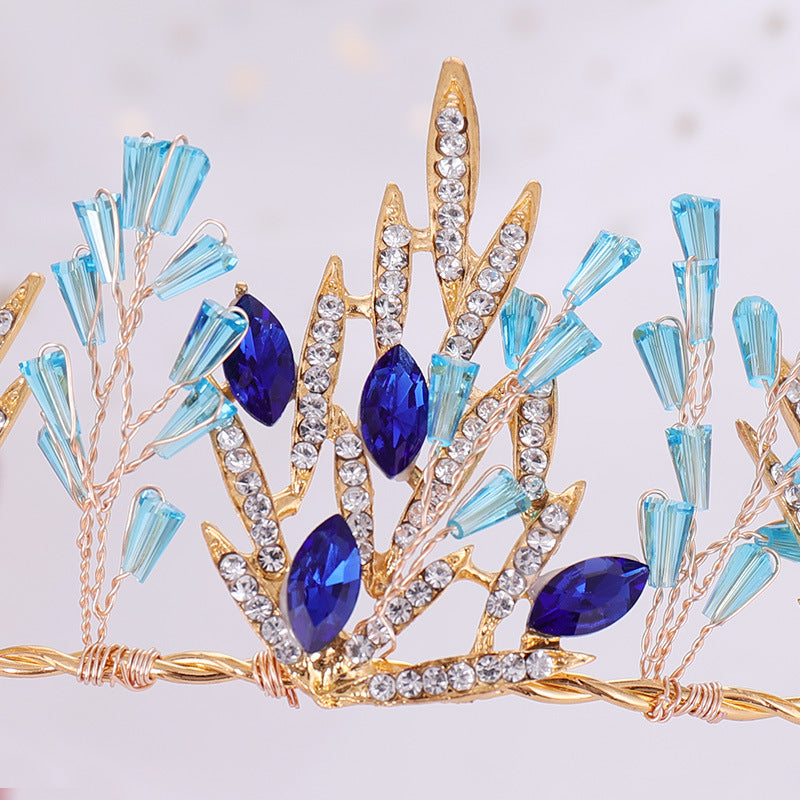 Blue Crystal Crown Headband