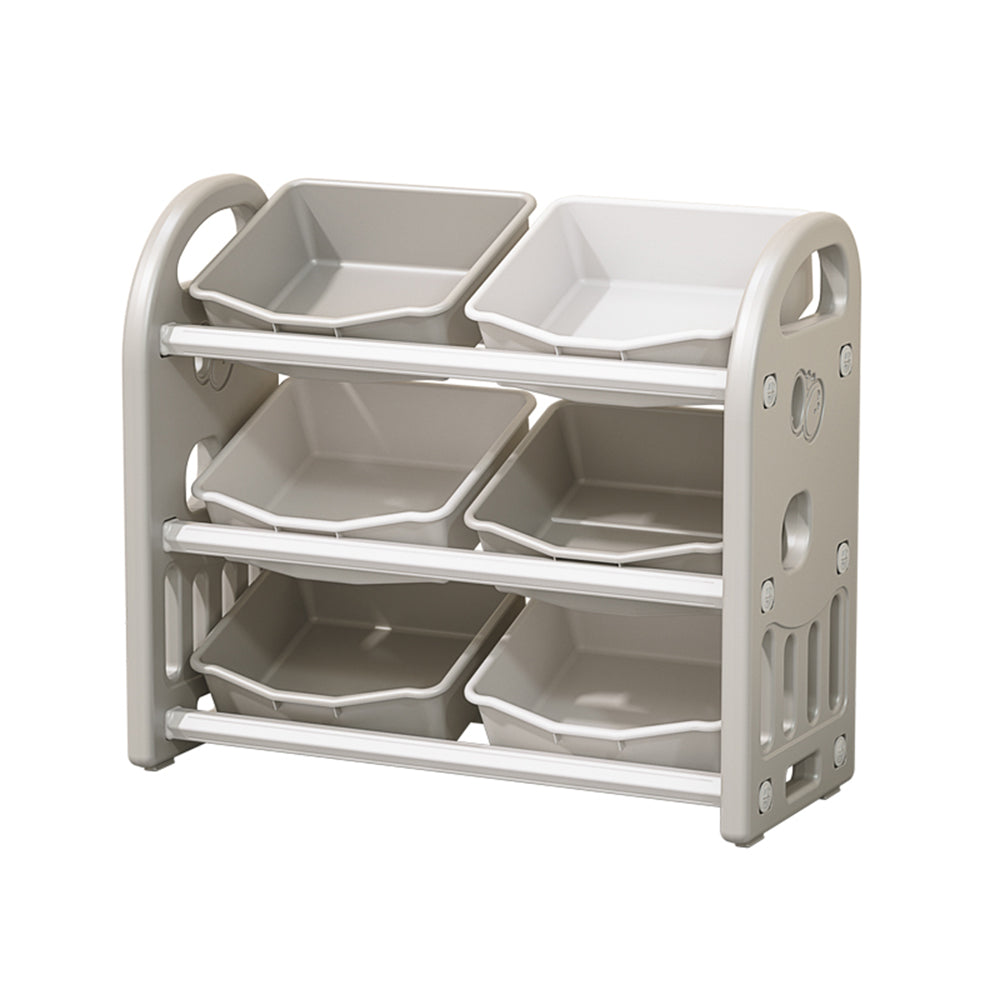 Kids Toy Storage Organizer with 6 Bins - Grey