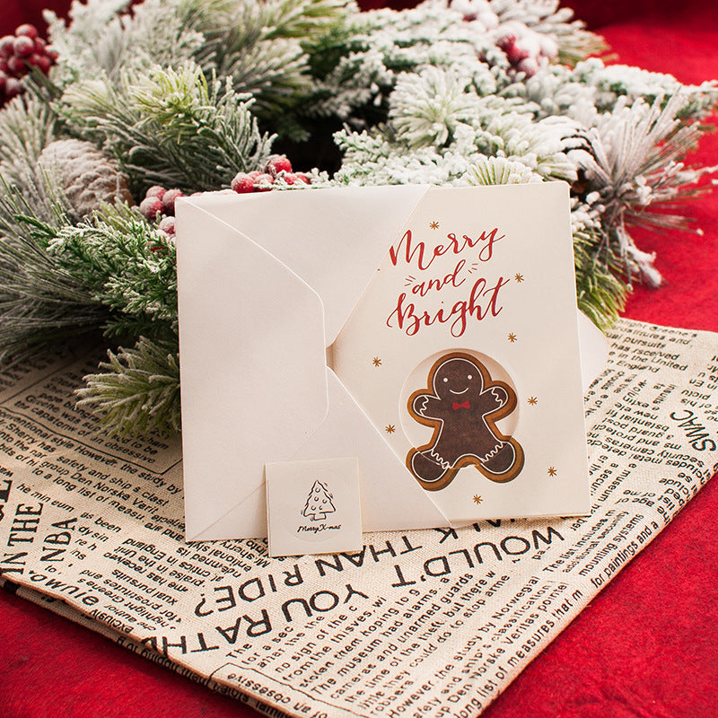 Festive Christmas Greeting Card Set with Envelopes and Stickers - Three Fold Holiday Card Collection